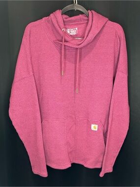 Carhartt Women's Raspberry Waffle-Knit Cowl Hoodie